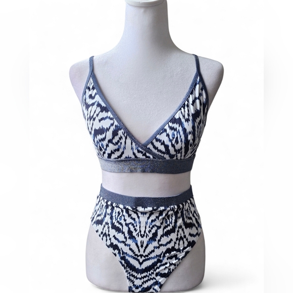Jessica Simpson Zebra Print Bikini Set Size M - Picture 2 of 3